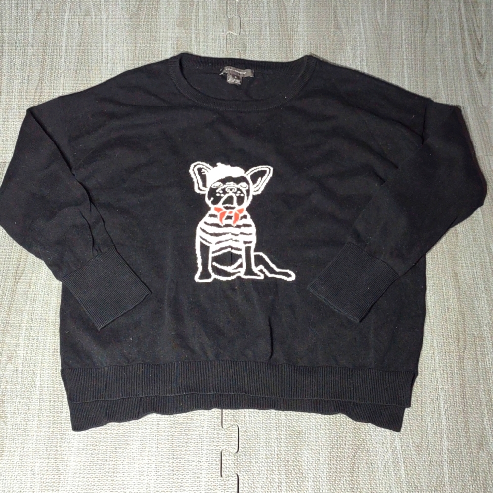 French Connection French Bulldog Crew neck Sweater size Small/Medium PtP 20 1/2